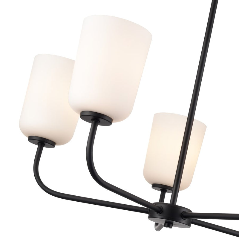 Millennium Lighting Laphia 5Lt 27" Chandelier, Black/Etched Opal