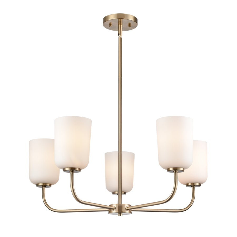 Millennium Lighting Laphia 5Lt 27" Chandelier, Gold/Etched Opal - 214005-MG