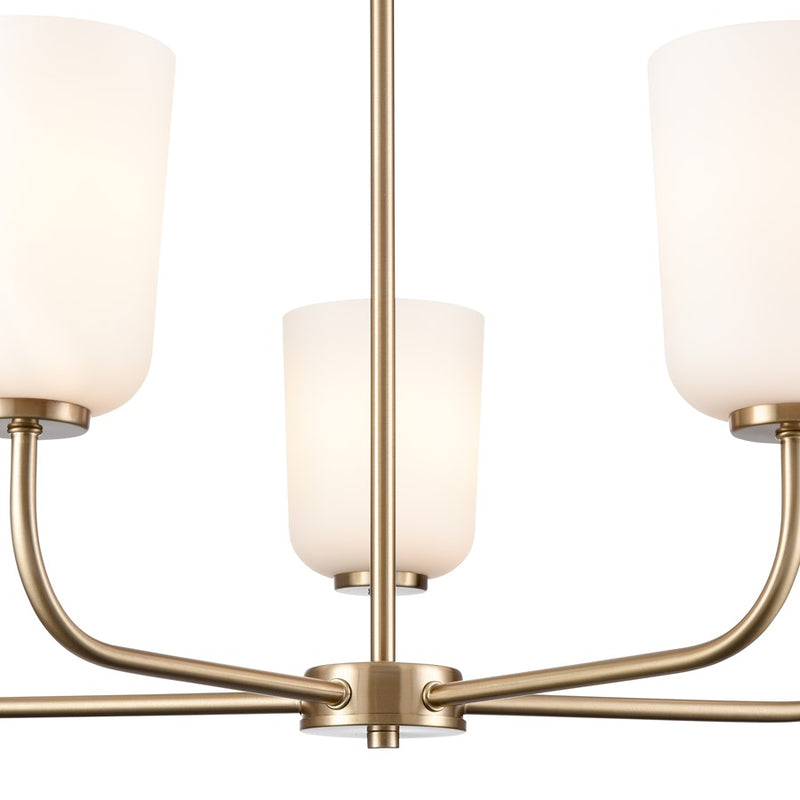 Millennium Lighting Laphia 5Lt 27" Chandelier, Gold/Etched Opal