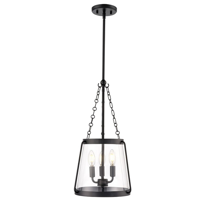 Millennium Lighting Adabella 11.75" 3Lt Pendant, Matte Black/Clear