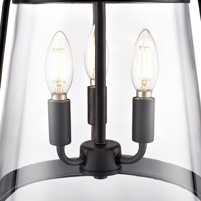 Millennium Lighting Adabella 11.75" 3Lt Pendant, Matte Black/Clear