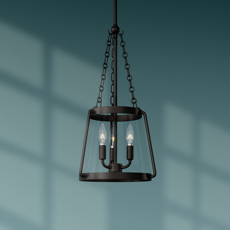 Millennium Lighting Adabella 11.75" 3Lt Pendant, Matte Black/Clear
