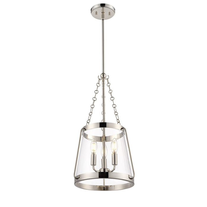 Millennium Lighting Adabella 11.75" 3Lt Pendant, Nickel/Clear - 21403-PN