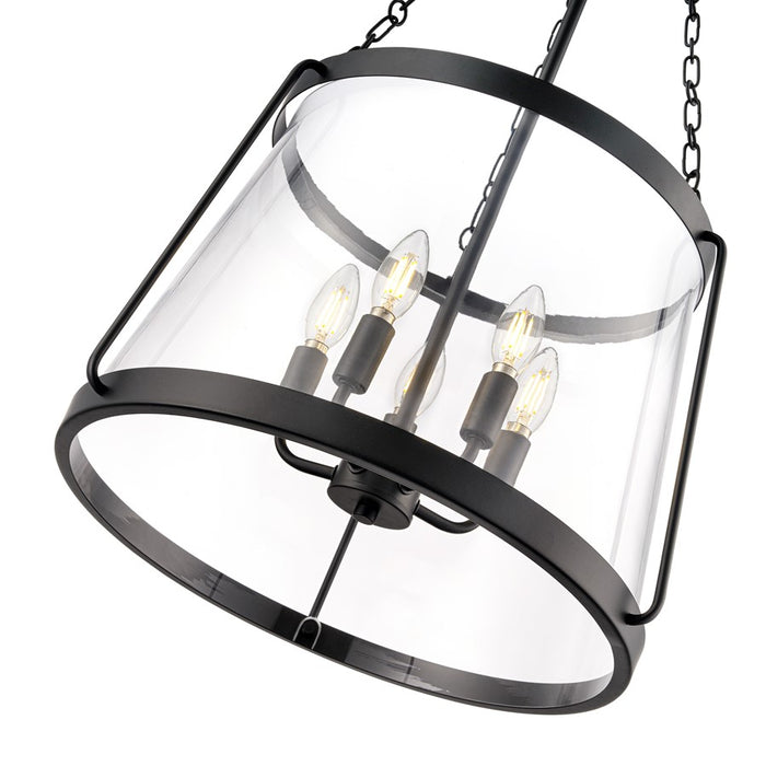 Millennium Lighting Adabella 17.75" 5Lt Pendant, Matte Black/Clear
