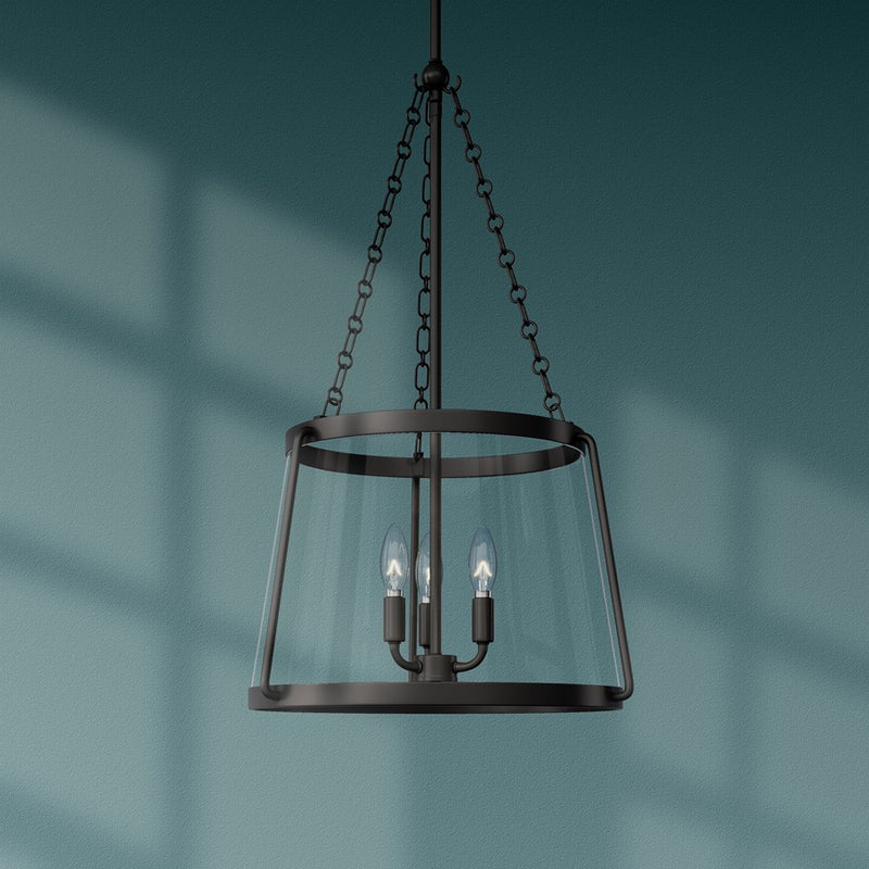 Millennium Lighting Adabella 17.75" 5Lt Pendant, Matte Black/Clear