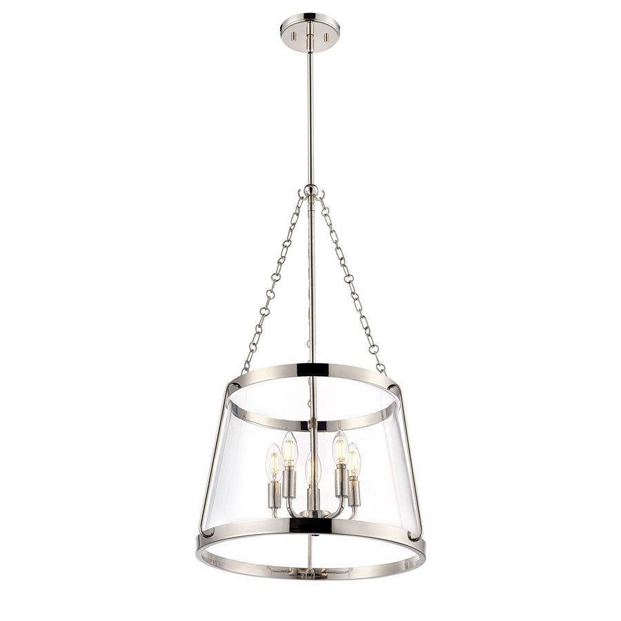 Millennium Lighting Adabella 17.75" 5Lt Pendant, Nickel/Clear - 21405-PN