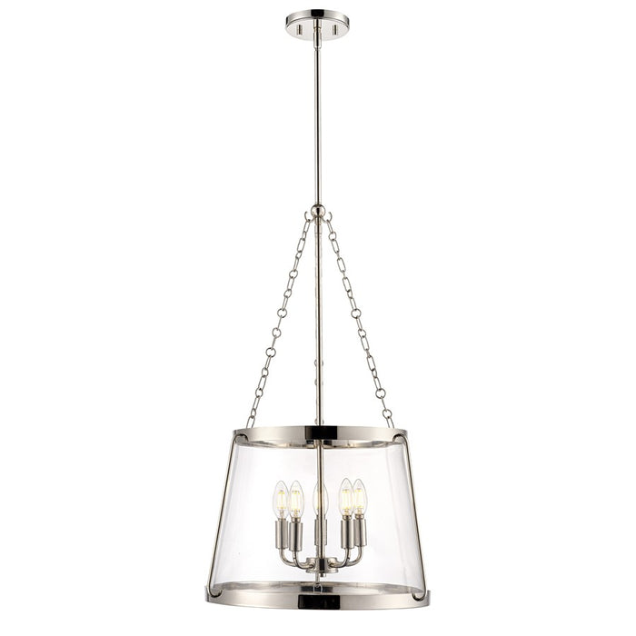 Millennium Lighting Adabella 17.75" 5Lt Pendant, Nickel/Clear