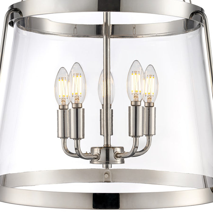 Millennium Lighting Adabella 17.75" 5Lt Pendant, Nickel/Clear