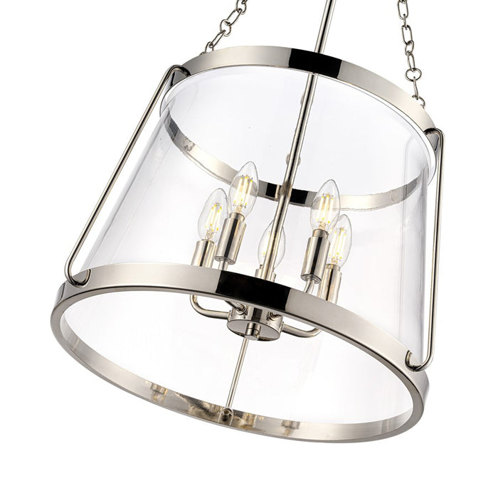 Millennium Lighting Adabella 17.75" 5Lt Pendant, Nickel/Clear