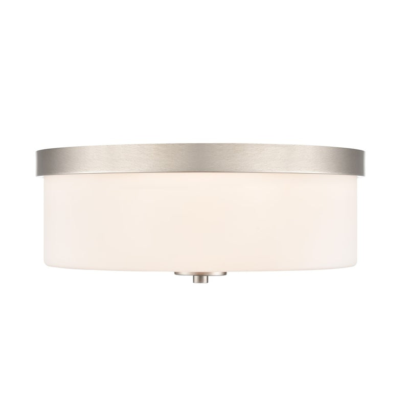 Millennium Lighting Laphia 2Lt 13" Flushmount, Nickel/Etched Opal