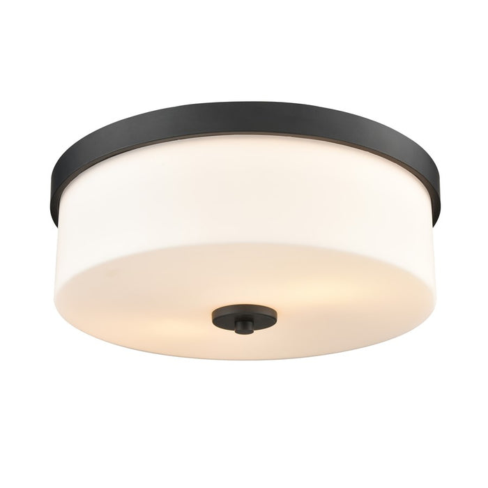 Millennium Lighting Laphia 2Lt 13" Flushmount, Black/Etched Opal - 214102-MB