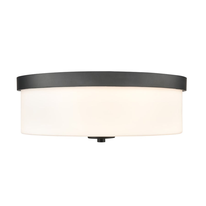 Millennium Lighting Laphia 2Lt 13" Flushmount, Black/Etched Opal