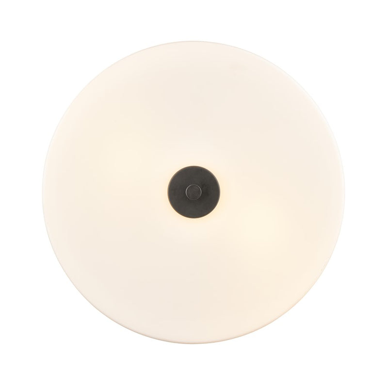 Millennium Lighting Laphia 2Lt 13" Flushmount, Black/Etched Opal