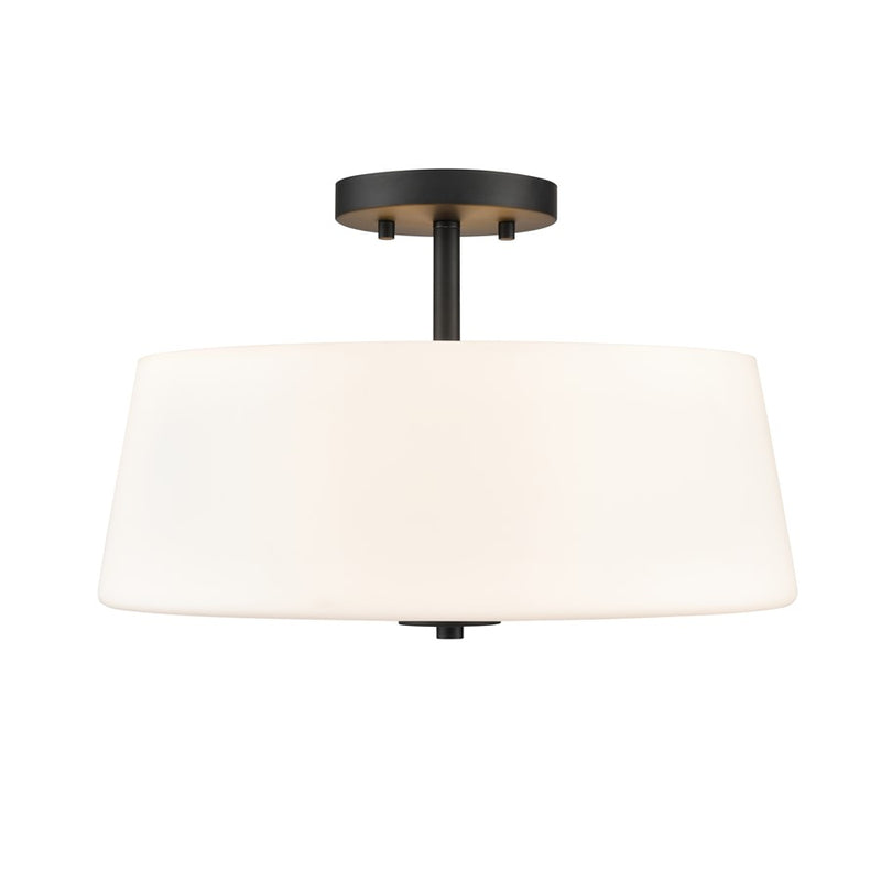 Millennium Lighting Laphia 3Lt 16" Semi-Flush, Black/Etched Opal
