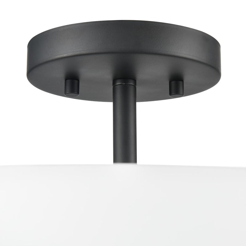 Millennium Lighting Laphia 3Lt 16" Semi-Flush, Black/Etched Opal