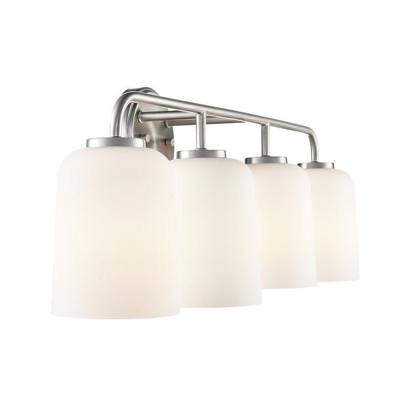 Millennium Lighting Laphia 4Lt 28" Vanity, Nickel/Etched Opal