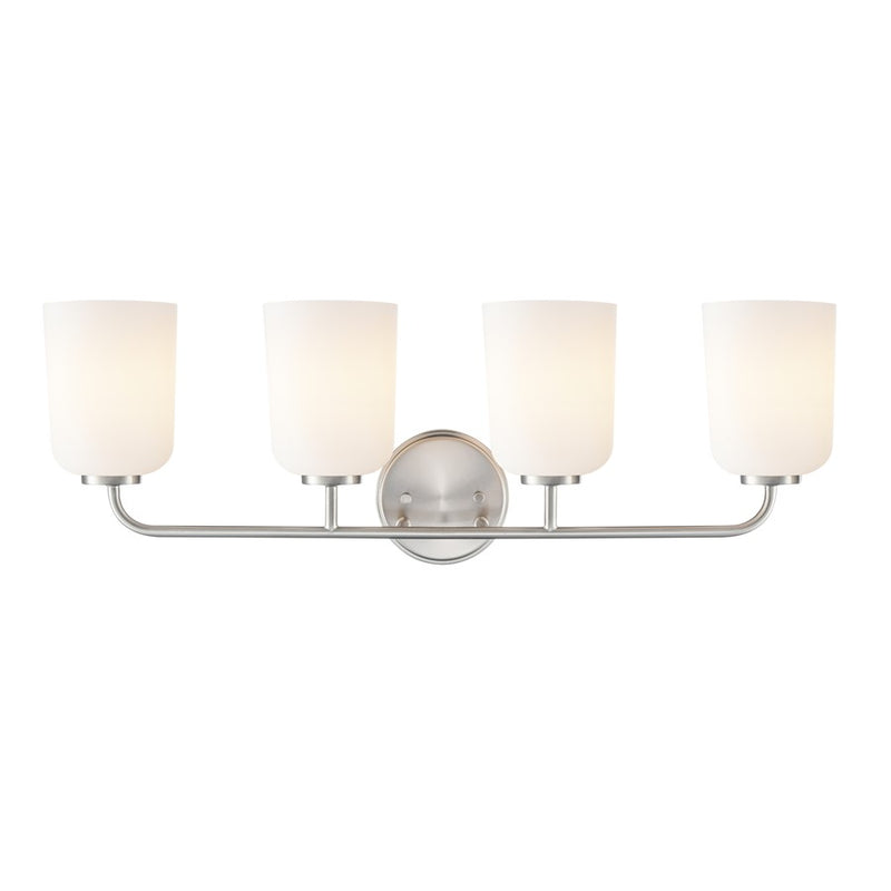 Millennium Lighting Laphia 4Lt 28" Vanity, Nickel/Etched Opal