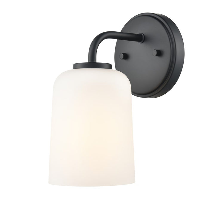 Millennium Lighting Laphia 1Lt 5" Wall Sconce, Black/Etched Opal - 214201-MB