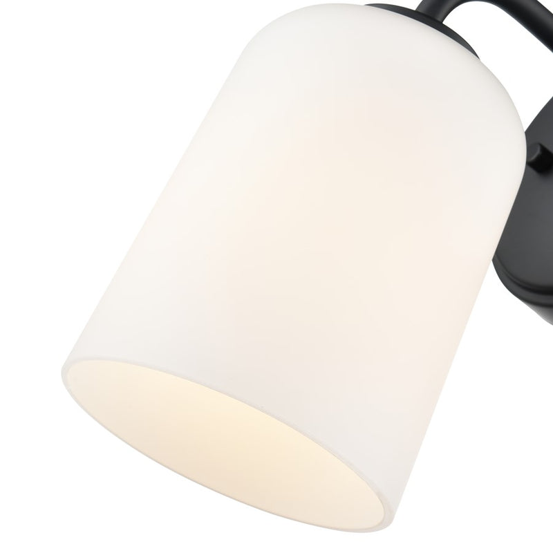 Millennium Lighting Laphia 1Lt 5" Wall Sconce, Black/Etched Opal