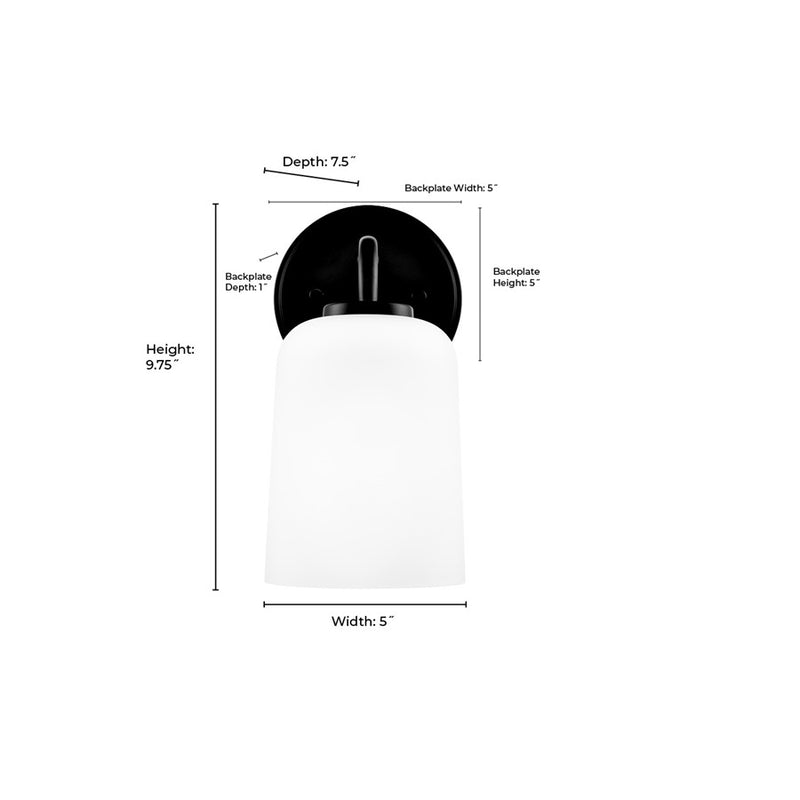 Millennium Lighting Laphia 1Lt 5" Wall Sconce, Gold/Etched Opal