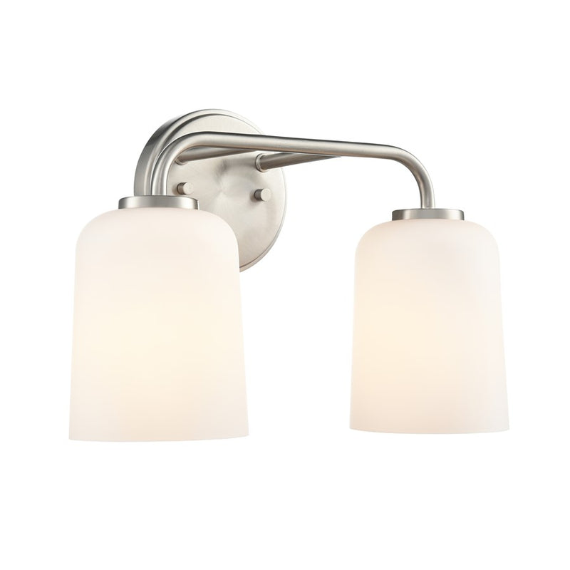 Millennium Lighting Laphia 2Lt 14" Vanity, Nickel/Etched Opal - 214202-BN