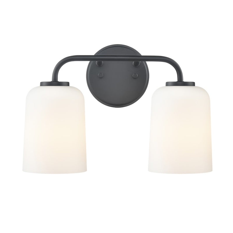 Millennium Lighting Laphia 2Lt 14" Vanity, Black/Etched Opal