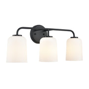 Millennium Lighting Laphia 3Lt 22" Vanity, Black/Etched Opal - 214203-MB