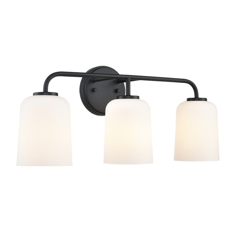 Millennium Lighting Laphia 3Lt 22" Vanity, Black/Etched Opal - 214203-MB