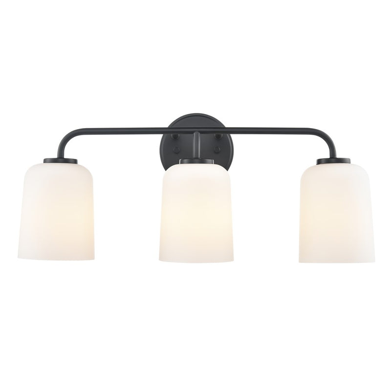 Millennium Lighting Laphia 3Lt 22" Vanity, Black/Etched Opal