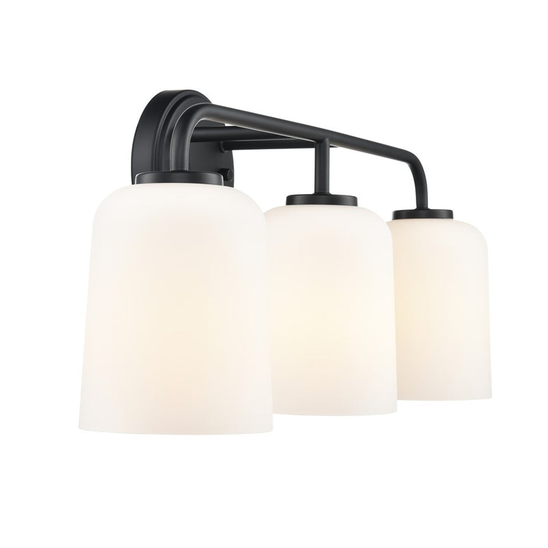 Millennium Lighting Laphia 3Lt 22" Vanity, Black/Etched Opal