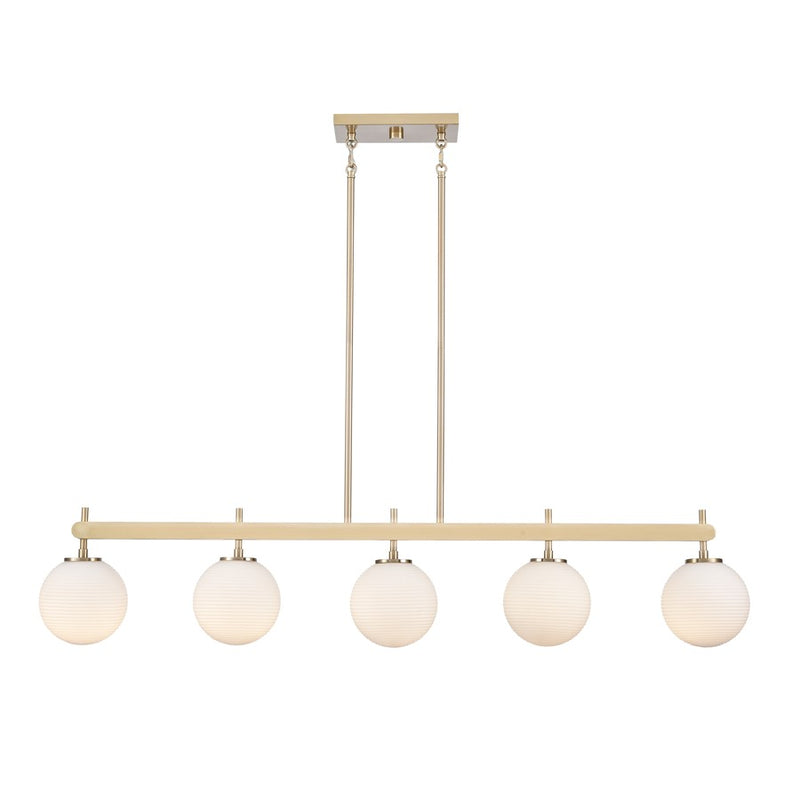 Millennium Lighting Coretta 5Lt 48" Island, Gold/Frosted Fluted - 215105-MG