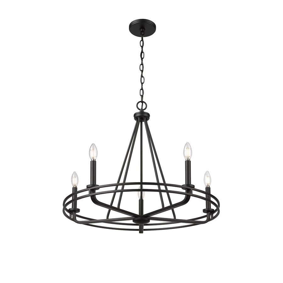 Millennium Lighting Jody 5Lt 27" Chandelier, Black - 21605-MB