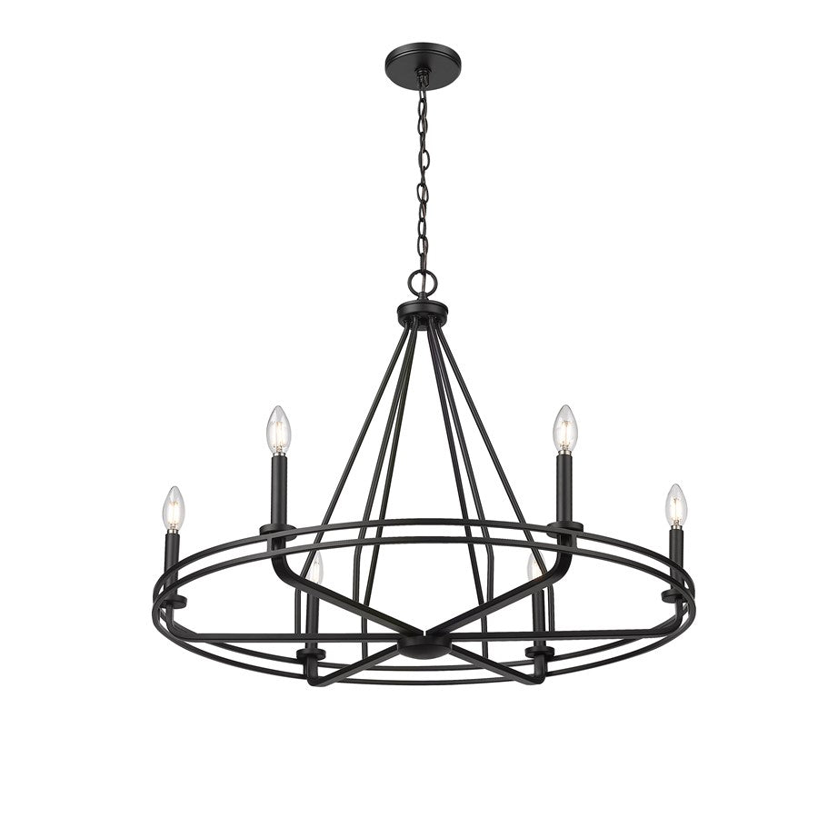 Millennium Lighting Jody 6Lt 33" Chandelier, Black - 21606-MB
