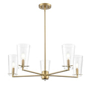 Millennium Lighting Maccan 5Lt 31" Chandelier, Vintage Brass/Clear - 217005-VB