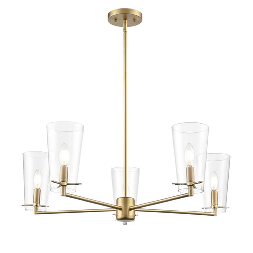 Millennium Lighting Maccan 5Lt 31" Chandelier, Vintage Brass/Clear - 217005-VB