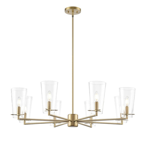 Millennium Lighting Maccan 8Lt 39" Chandelier, Vintage Brass/Clear - 217008-VB