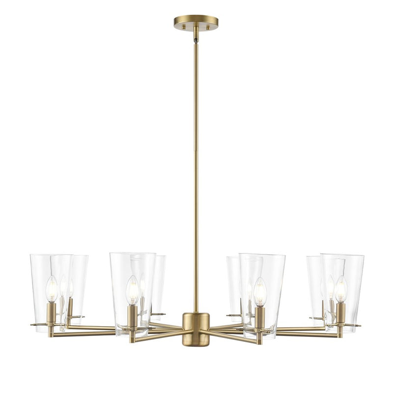 Millennium Lighting Maccan 8Lt 39" Chandelier, Vintage Brass/Clear