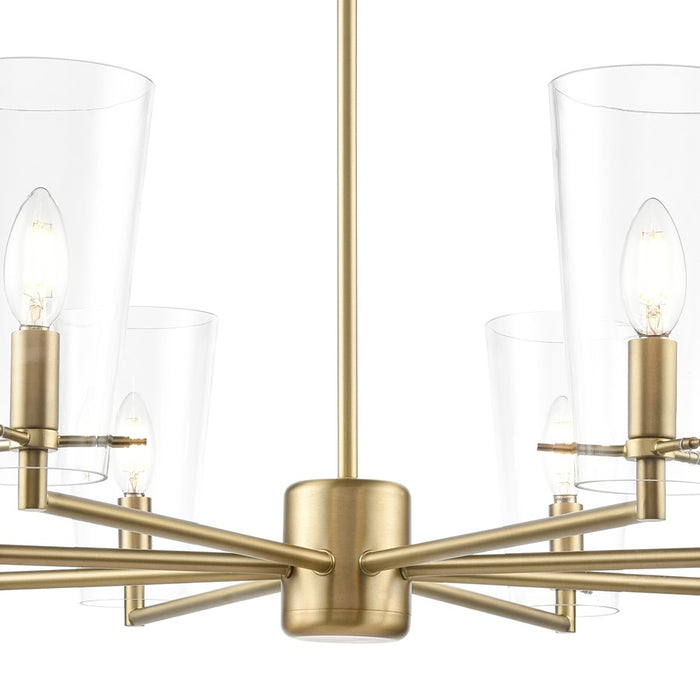 Millennium Lighting Maccan 8Lt 39" Chandelier, Vintage Brass/Clear