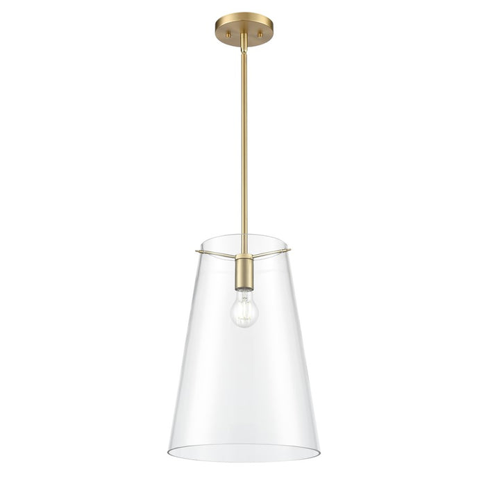 Millennium Lighting Maccan 1Lt 12" Pendant, Vintage Brass/Clear - 217101-VB