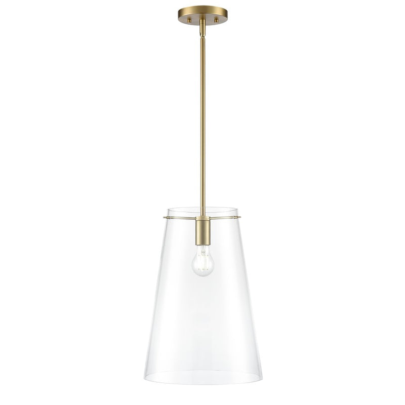 Millennium Lighting Maccan 1Lt 12" Pendant, Vintage Brass/Clear