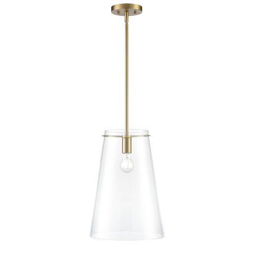 Millennium Lighting Maccan 1Lt 12" Pendant, Vintage Brass/Clear