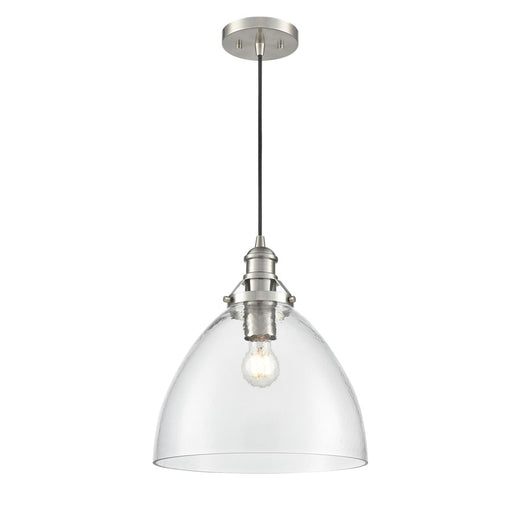 Millennium Lighting Khrisa 1Lt 15" Pendant, BN/Clear Hammered - 218101-BN