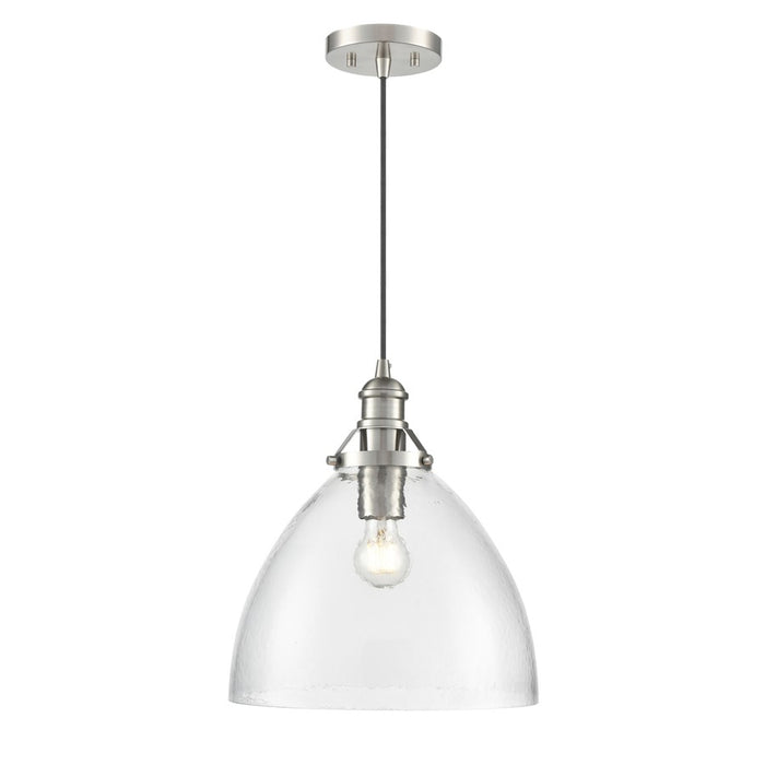 Millennium Lighting Khrisa 1Lt 15" Pendant, BN/Clear Hammered