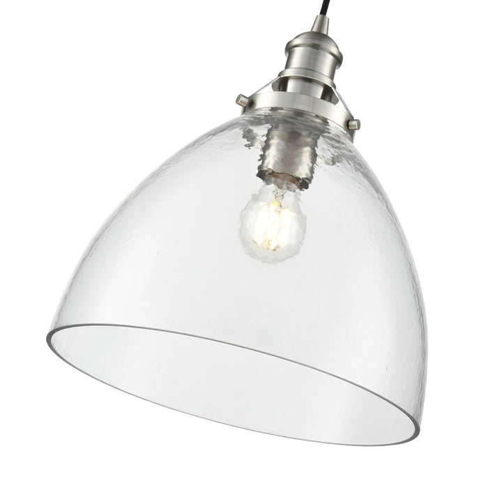 Millennium Lighting Khrisa 1Lt 15" Pendant, BN/Clear Hammered