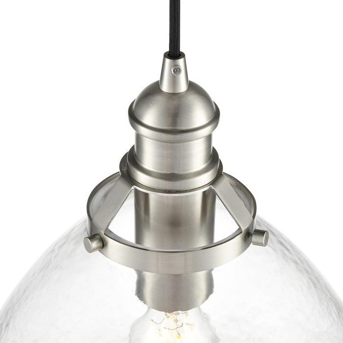 Millennium Lighting Khrisa 1Lt 15" Pendant, BN/Clear Hammered