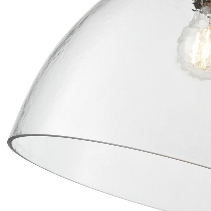 Millennium Lighting Khrisa 1Lt 15" Pendant, BN/Clear Hammered