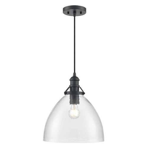 Millennium Lighting Khrisa 1Lt 15" Pendant, Black/Clear Hammered