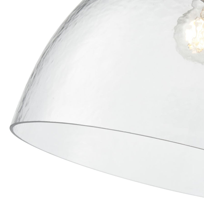 Millennium Lighting Khrisa 1Lt 15" Pendant, Black/Clear Hammered