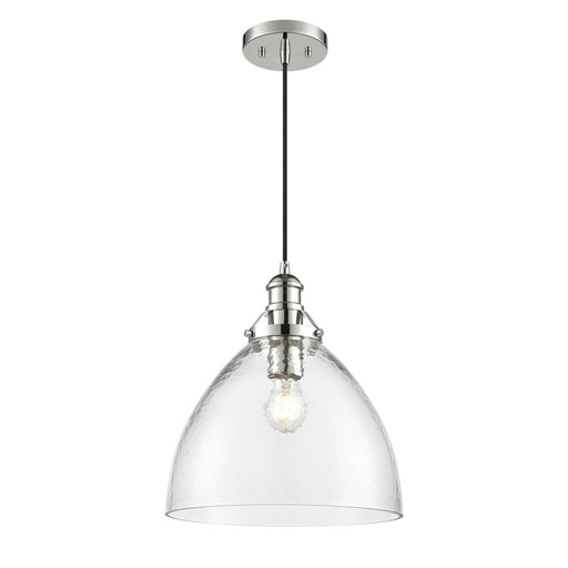Millennium Lighting Khrisa 1Lt 15" Pendant, PN/Clear Hammered - 218101-PN
