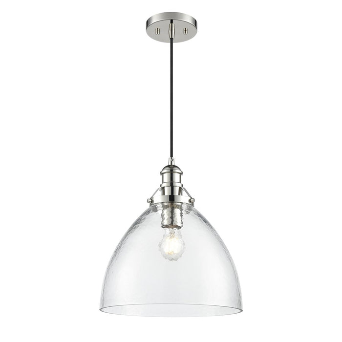 Millennium Lighting Khrisa 1Lt 15" Pendant, PN/Clear Hammered - 218101-PN